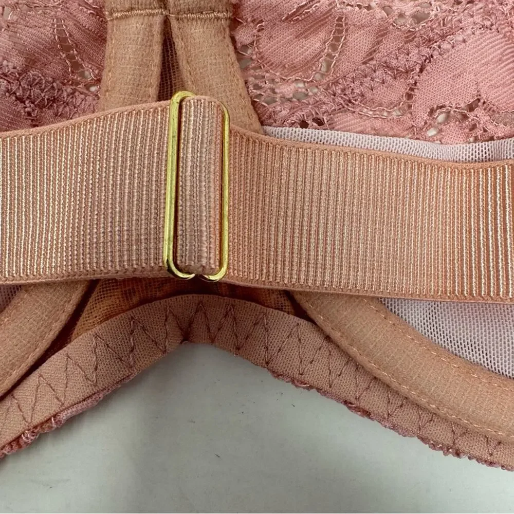 We Are HAH‎ Hook Up Balconette Bra Size DD Band 32-40 Lace Dusty Rose Underwire